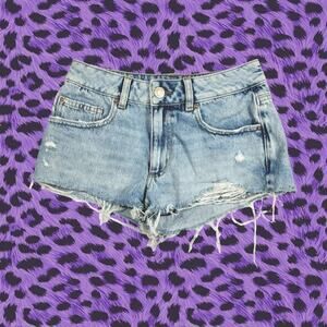 Denim mini shorts jeans faded